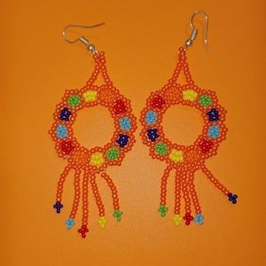Handmade beaded earrings from Mexico